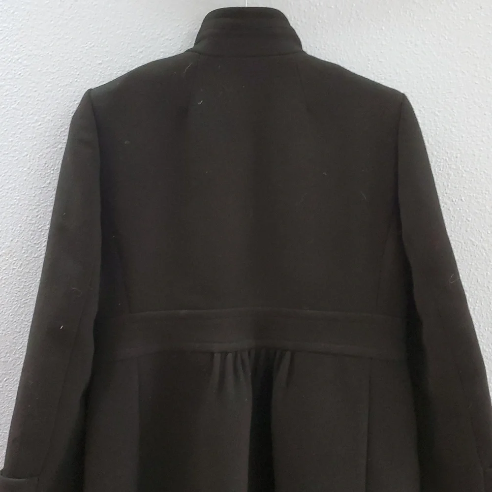 J. Crew Double Cloth Wool Peplum Black Pea Coat - Picture 5 of 8